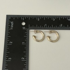 Vintage 925 Sterling Silver Round Half Hoop Huggie Bead Design Earrings