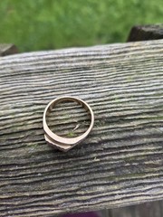 Vintage Ring Signed 18k Brass Mens Ring Size 11.75