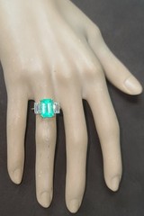 Vintage 14k Yellow Gold Engagement Ring3.02ct.Natural Colombian Emerald GIA Cert