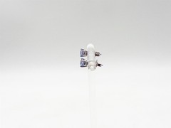 NEW $3000 1.50ct Natural ROUND Ceylon Blue Sapphire 14k White Gold STUD Earrings