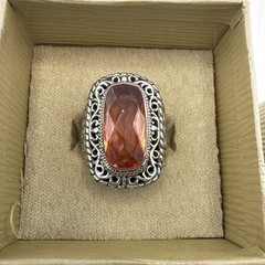 Sarda Sterling Silver Ring Melon Quartz Pebbled Size 10 JTV Caviar Bali 925