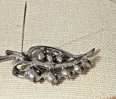 Vintage Joseph Wiesner NY amethyst & rhinestone brooch 2.75 Glamour Party Pin