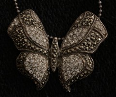 Rare Vintage SLC Sterling Silver Butterfly Necklace