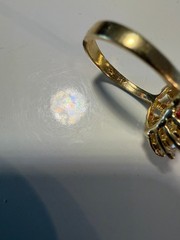 Vintage SOLID 14KT Gold Stamped Red Size 8 Ring 6.19g NOS NOI!