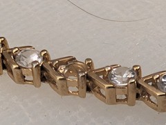 Vintage Sterling Silver 925 Gold Vermeil Cubic Zirconia Tennis Bracelet Signed