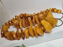 Massive Baltic Amber Bead Necklace 212.62 Grams 38″