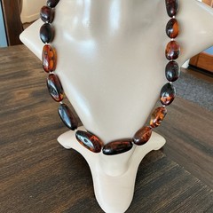 Natural Baltic Cherry Amber Graduated Bead Necklace 23” 60g Vienna Estate