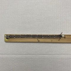 Sterling Silver Marcasite Panel Link Bracelet 925 Vintage 7 7/8 inch 21.5g