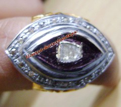 HANDMADE VINTAGE VICTORIAN ROSE CUT DIAMOND 0.66ct SILVER 925 POLKI RING JEWELRY