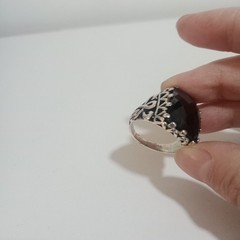 925 Sterling Silver Black Stone Vintage Gothic Ring Size10us 13.28g