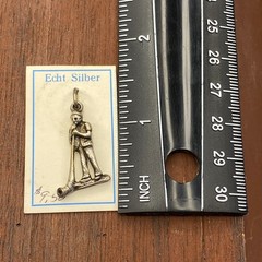 Vintage 800 Silver Switzerland Alpine Horn Blower Pendant Bracelet Charm