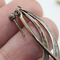 Vtg Earrings MARKED JCM 925 STERLING SILVER Pierced post Dangle tassels