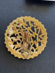 Vintage Bold Clip Earrings Chunky Runway Statement Gold Tone Button Textured 80s