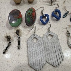 Vintage Fashion Jewelry Lot Mixed Earrings Multicolor 14 Pairs