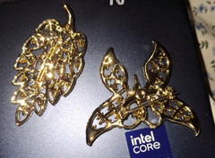 set 2 Vintage 1970s Gerry’s White Enamel butterfly & Leaf Gold Tone Brooch