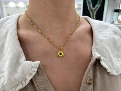 0.68tcw Vintage Natural Emerald & Diamond Camera Lens Pendant Charm 24K Gold