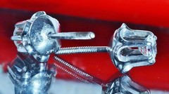 14k white gold earrings 0.50ct natural diamond screwback flower stud 1.95g N3762