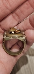 Vintage 1950S Handcrafted Mexican Indian Chief Biker Ring Sz 9.75 US Army