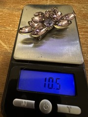 Vintage Mid Century Pink/Purple Rhinestone Brooch Dazzling Stones 2”
