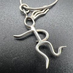 Vintage Sterling Silver Runner Necklace Earrings Set Female Jogger Marathon