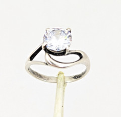 Vintage Elegant RING Silver 925 with Bright Stone-size: 7.5US(17.5mm) Ukraine#16