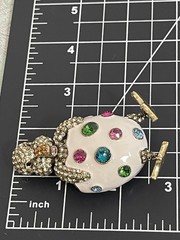 Vintage Retired Heidi Daus Crystal Enamel Chick Egg Brooch Pin Signed Rare HTF