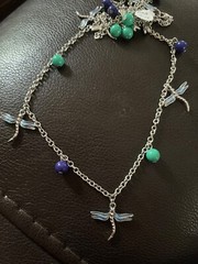 Silver dragon fly Signed MMA CM 19” Necklace