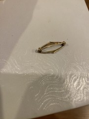 Pin Brooch Victorian 14k Gold White and Yellow Antique Gold