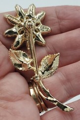 Vintage Edlee Brooch Pin- Stunning floral flower Mid-century Brooch- Dazzling