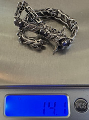 Vintage Sterling Silver Tanzanite X Link Tennis Bracelet 7.25″