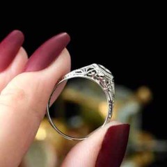 Art Deco 2.00Ct Lab Created Diamond Solitaire 14K White Gold FN Engagement Ring