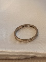 Antique platinum Diamond Ring Band Sz 4 Wedding Anniversary