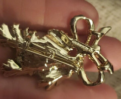 Enamel Pine Cone Fir Branch Bow Holiday Christmas Pin Brooch Gerrys Goldtone 2″