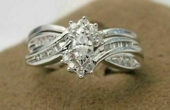 Art Deco Antique 1.20 Ct Diamond Vintage Engagement Ring 925 Sterling Silver