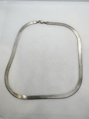 Italian Sterling Silver Wide Herringbone Necklace 18” 5.65mm 925 KC Italy 10.45g