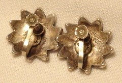 Vintage Alpaca Jewelry Lot Bracelet Brooch Pendant Earrings Clip Screw Pierced