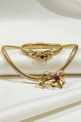 Signed CA Carl-Art Inc. 12K Gold Filled Stretchable Bracelet & Necklace 1950’s