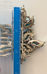 Vintage Coro Blue Thermoset and Rhinestone Brooch 2.5 in