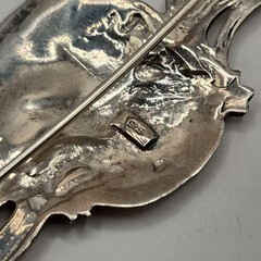 Modern Lady & Stars Art Nouveau Inspired Woman Profile Sterling Silver Brooch