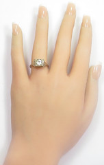 Antique Art Deco European Diamond 18KW/Y Engagement Ring Size 7.25 UK-O EGL USA