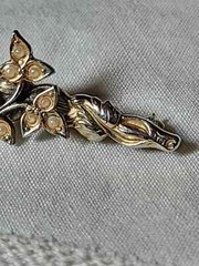 Vintage Delicate Silver and Pearl Ivy Leaf Brooch/Pin