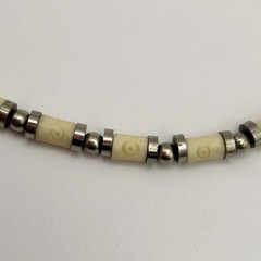 Tribal Necklace Carved Beads Metal Spacers 17.5 – 19.5 inches