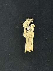 Vintage 14k Yellow Gold Moses and Ten Commandments Pendant, 0.7 grams