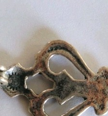 Vintage Chinese Chatelaine Key Brooch Pin Silver Turquoise Coral Carnelian Jade