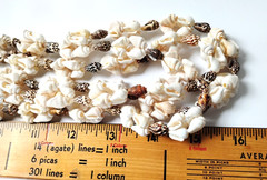 Vintage Bohemian Cowrie Shell Necklace Lot of Three Ocean Beach 30in