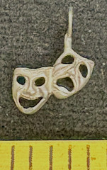 Vintage Stering Silver Dramatics Masks Charm .5″ 0.5 Grams