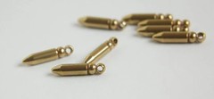Raw Brass Solid Bullet or Dagger Shaped Charms (8) mtl273