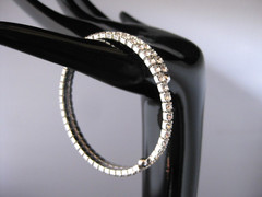 Silver metal crystal women’s bangle bracelet – Fits all wrists