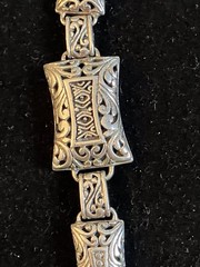 Vintage SU Thailand Sterling Silver 925 Bali Style Link Bracelet 6.5″-7.”