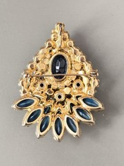 Vintage Verified JULIANA D&E Blue Two Toned Brooch/Pendant Bracelet Earring Set